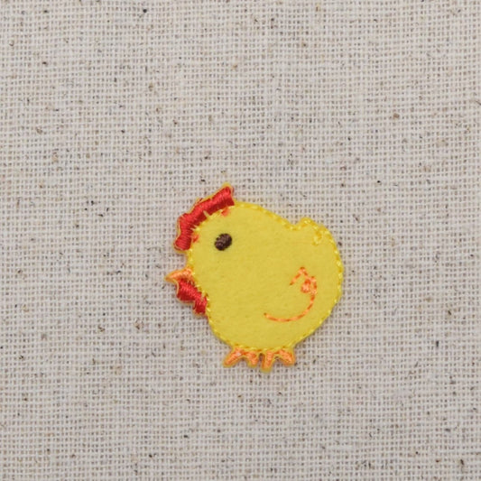 Small Baby Chick - Yellow Chicken - Iron on Applique - Embroidered Patch - 694074A