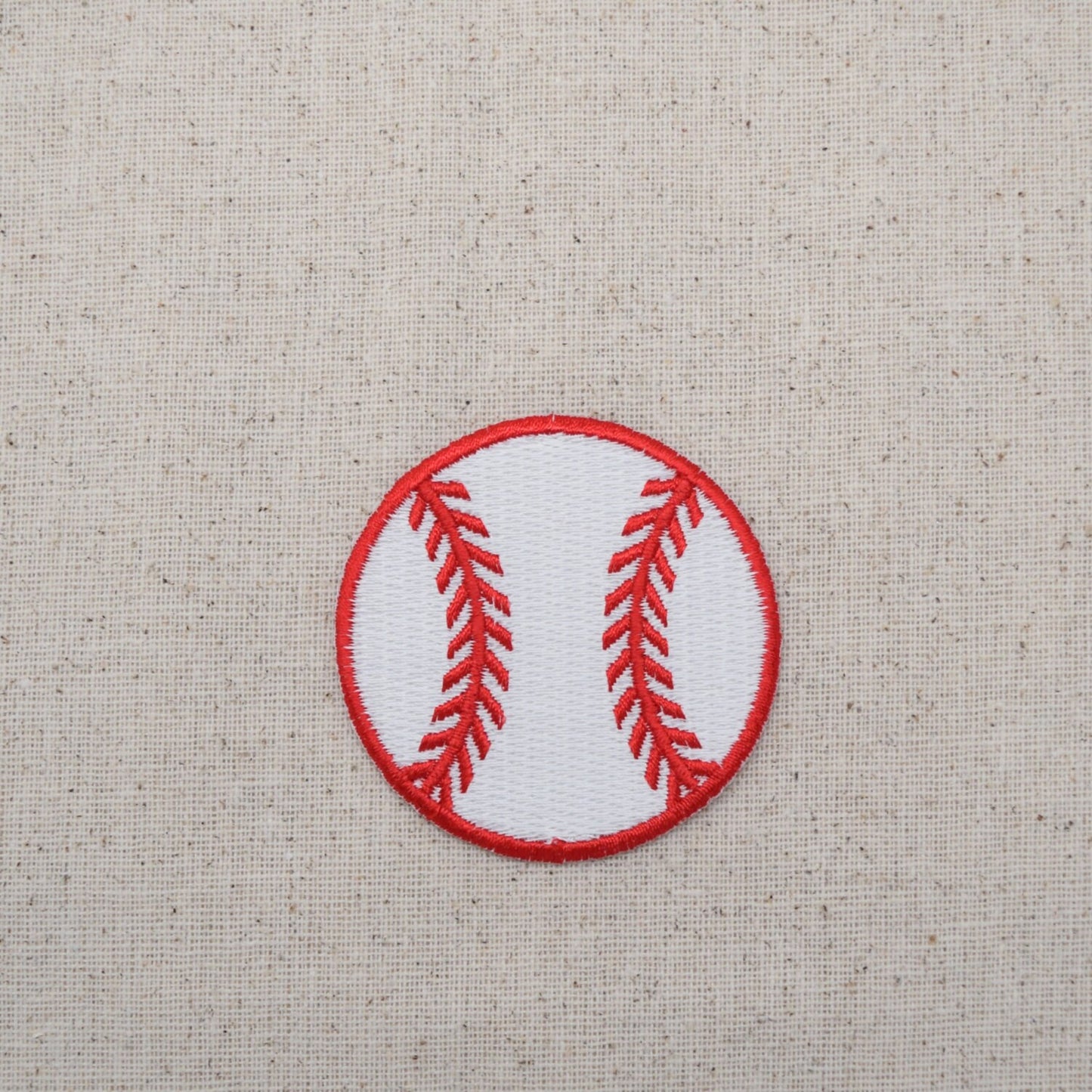 Large - Baseball - Red and White - Embroidered Patch - Iron on Applique  - WA228-B