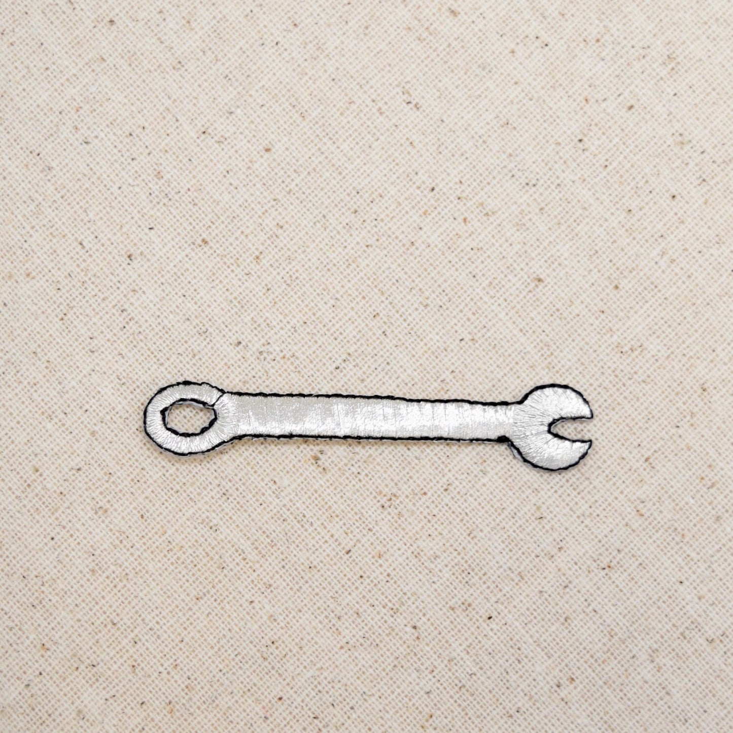 Silver - Metric - Combination Wrench - Iron on Applique - Embroidered Patch - 681571-A