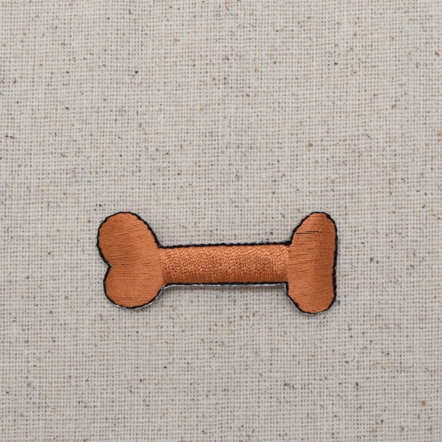 Dog Bone - 2 sizes - Brown Rawhide - Iron on Applique - Embroidered Patch