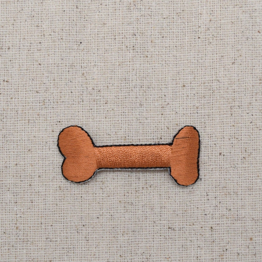 Dog Bone - 2 sizes - Brown Rawhide - Iron on Applique - Embroidered Patch