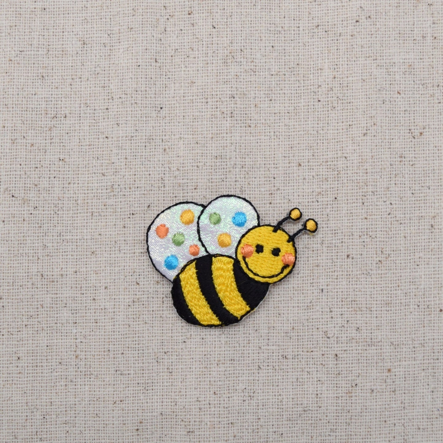 Childrens - Small Shimmery Bumble Bee - Iron on Applique - Embroidered Patch - 1120833 -