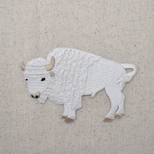 White Buffalo - American Bison - Iron on Applique - Embroidered Patch - WA57