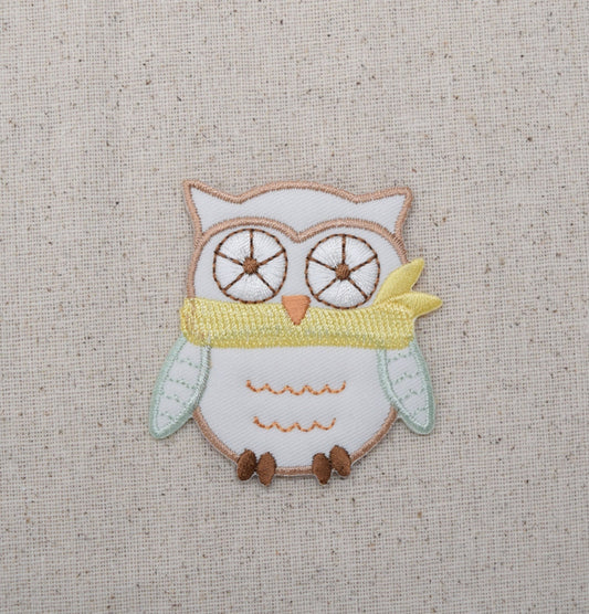 Childrens - Puffy Owl - Pastel - Iron on Applique - Embroidered Patch - 159249A