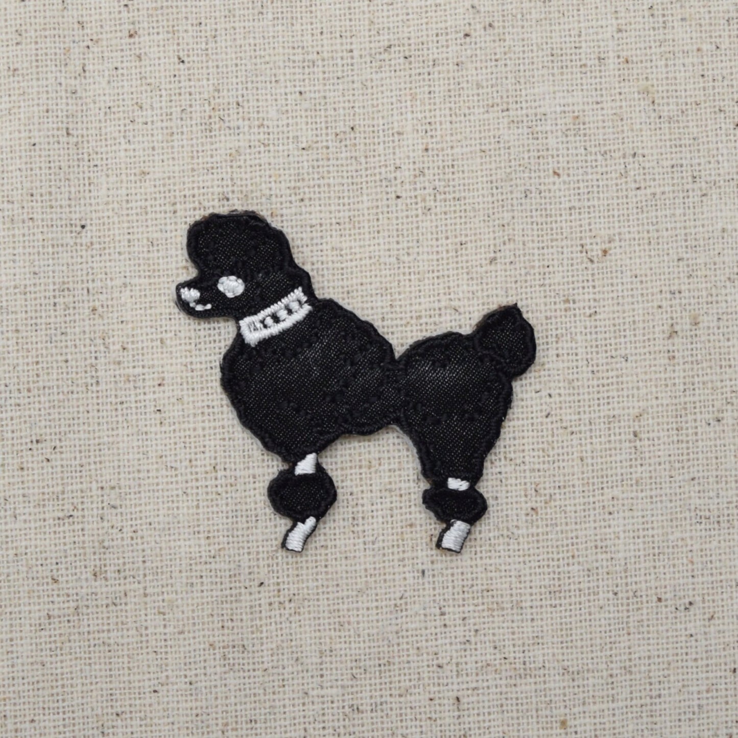 3 Sizes - Black Poodle - Facing Left - Iron on Applique - Embroidered Patch