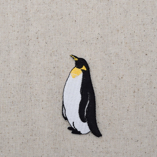 King Penguin - Black and White Tuxedo - Iron on Applique - Embroidered Patch - 693764A