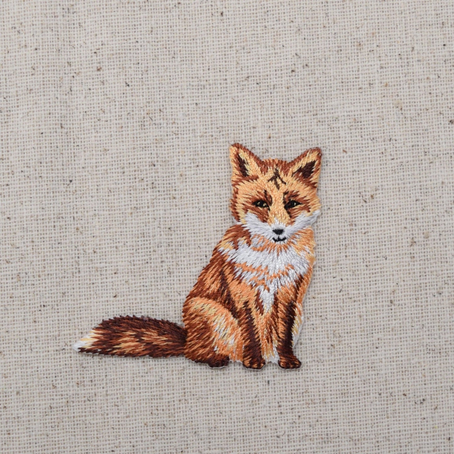 Red Fox - Sitting - Natural Animal- Embroidered Iron on Patch