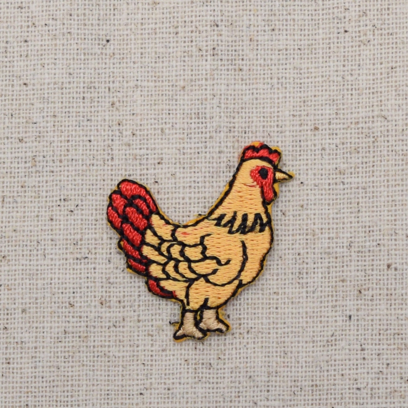 Yellow and Red Chicken, Hen, Iron on Patch