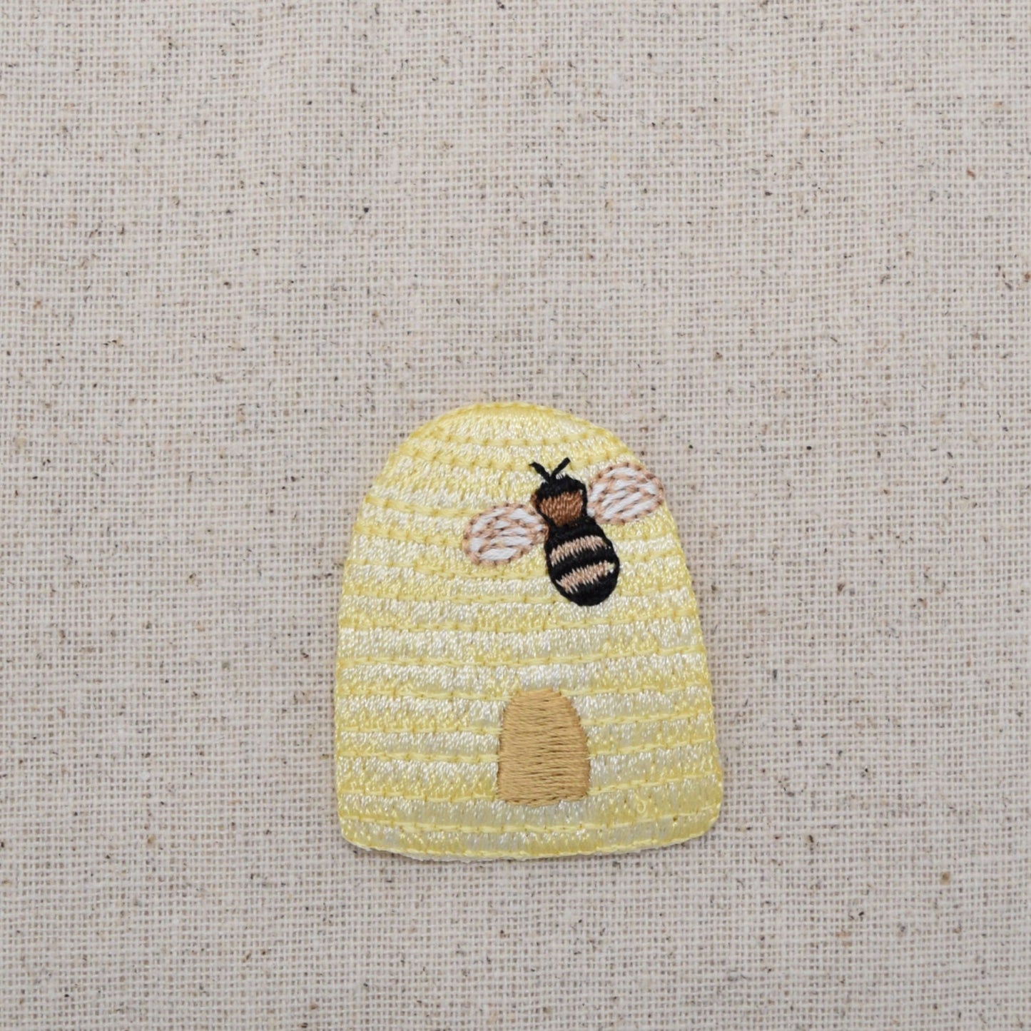 Yellow Beehive - Honey Bee - Iron on Applique Patch - Embroidered Patch - 116101-A