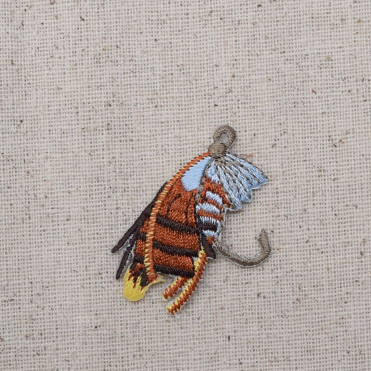 Small Fishing Fly - Lure - Bait - Iron on Applique - Embroidered Patch - 695726A