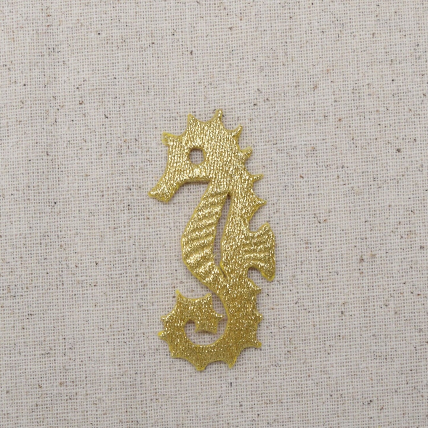 Gold Seahorse - Iron on Applique - Embroidered Patch - AP511879