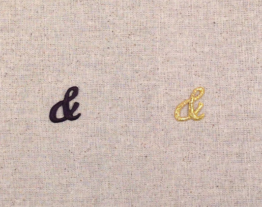 Ampersand - And Sign - BLACK or GOLD Color Choice - Iron on Applique - Embroidered Patch - 695782