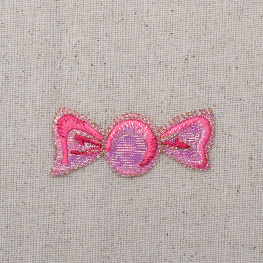 Pink Candy - Shimmery Wrapper - Iron on Applique - Embroidered Patch - 156431A