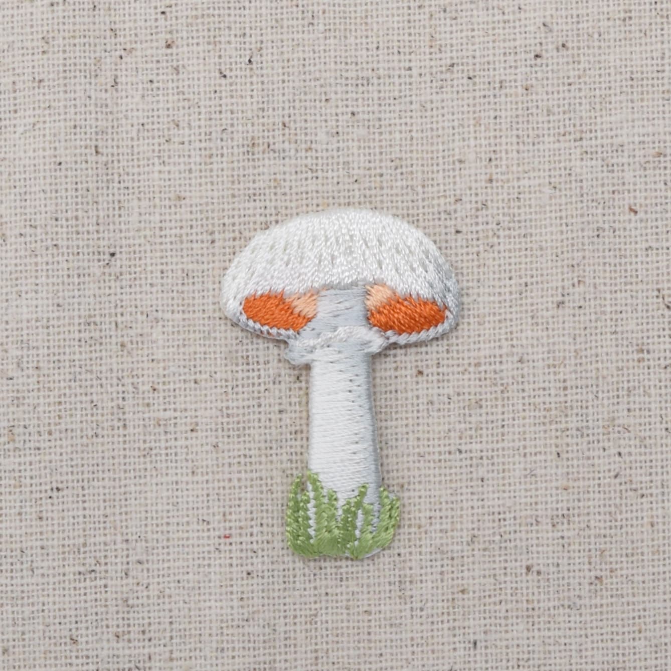 Mushroom - White Cap Fungi - Toadstool - Vegetable - Small - Embroidered Patch -  Iron on Applique - 150361A