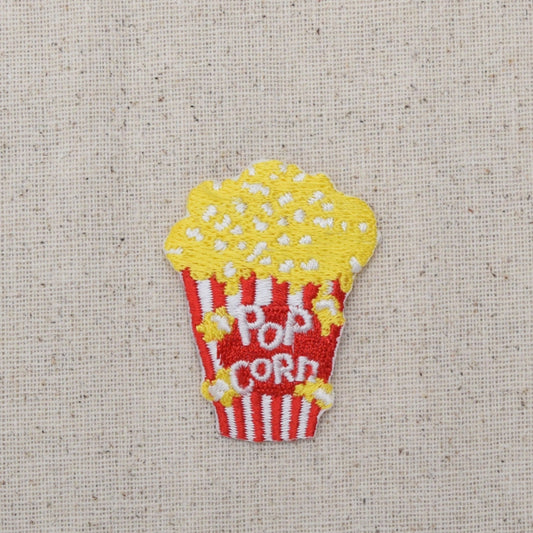 Popcorn - Movie Tub - Junk Food - Iron on Applique - Embroidered Patch - 695477A