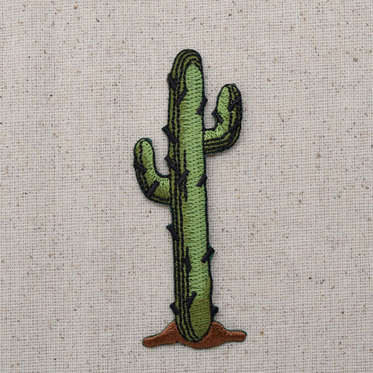 Green Saguaro Cactus - Giant - Desert Plant - Embroidered Iron on Patch