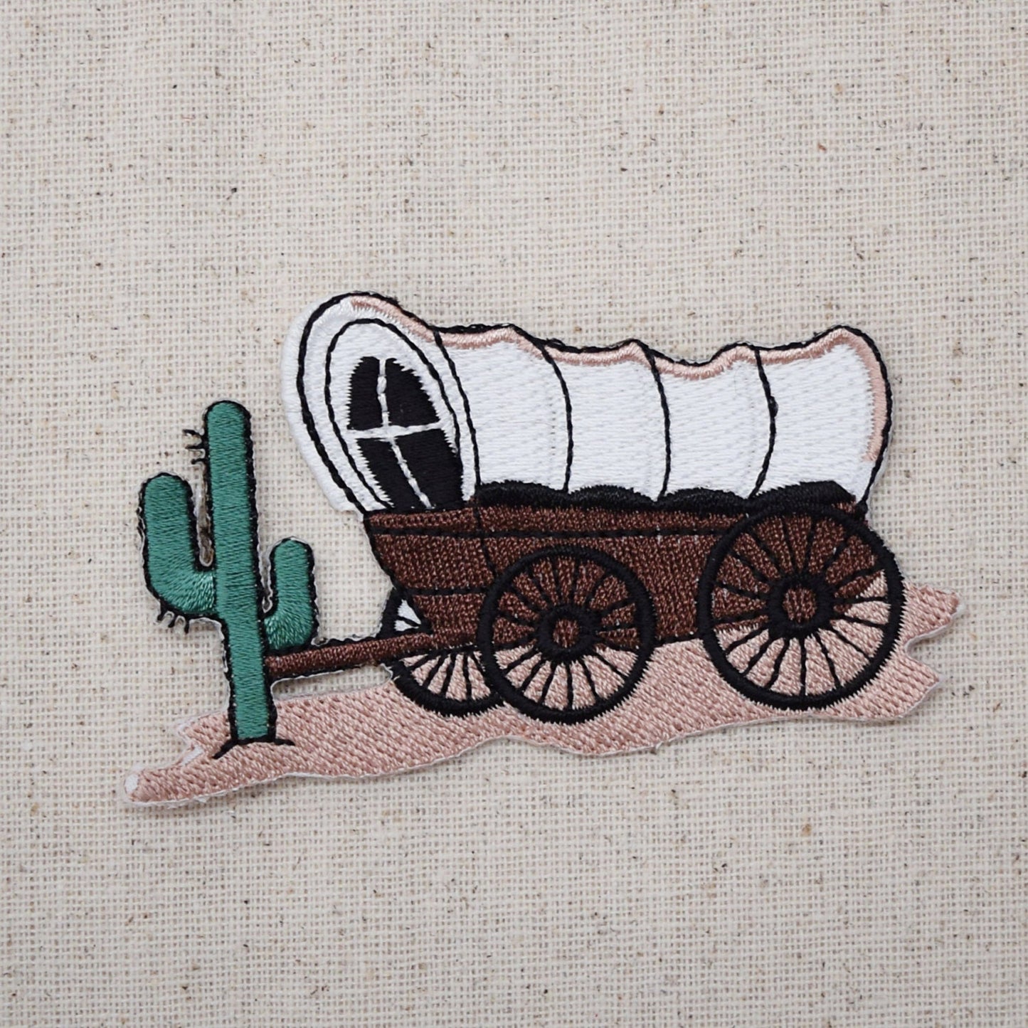 Covered Wagon - Pioneers - Western - Desert - Cactus - Embroidered Iron on Patch