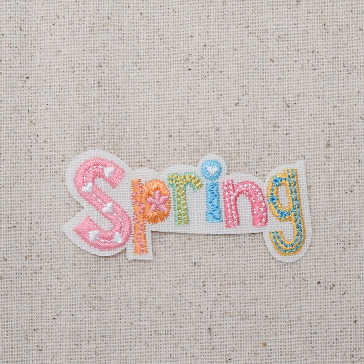 Spring word - Embroidered Iron on Patch