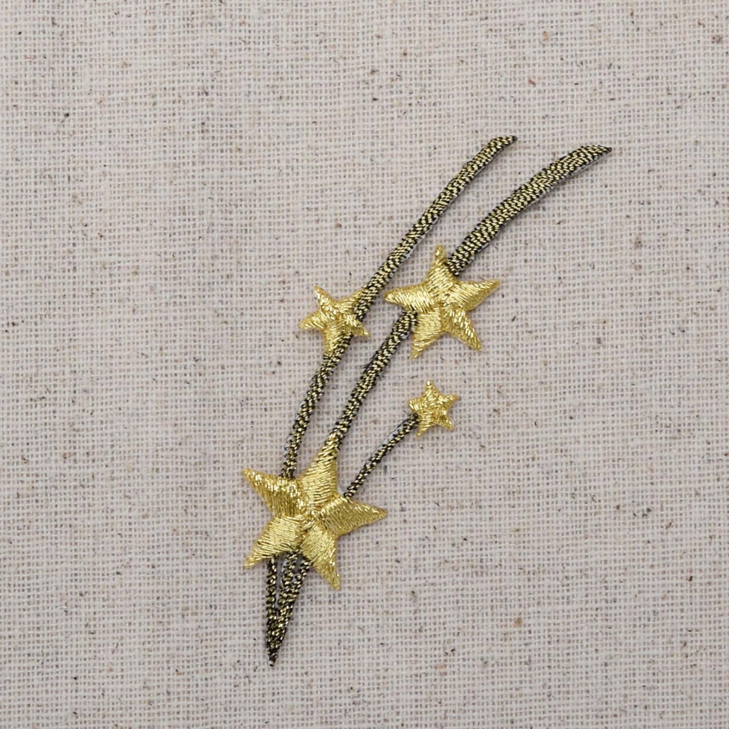 Shooting Stars - Gold and Bronze - Celestial - Iron on Applique - Embroidered Patch - 150216-A